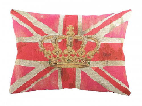 большая подушка с британским флагом crown pink в Подольске