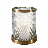 подсвечник стеклянный с золотым ободком и рельефом paloma s от eichholtz, 27 см в Подольске