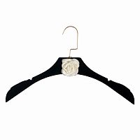 вешалка-плечики chanel чёрная с молочным цветком для женской одежды в Подольске