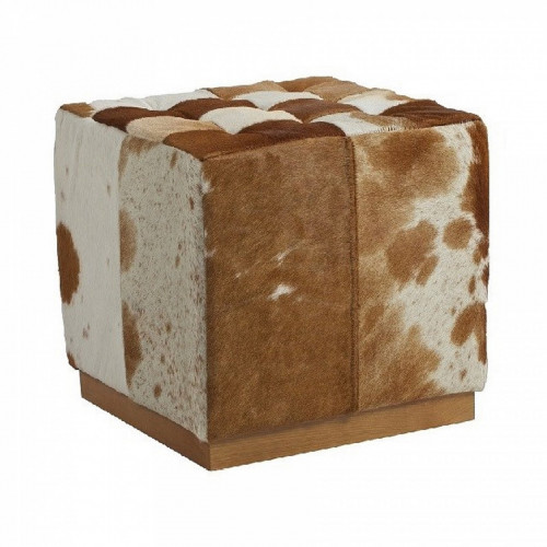 пуф сubic pony кожа коричневая с белым в Подольске