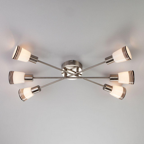 потолочная люстра eurosvet jenna 30132/6 сатин-никель в Подольске