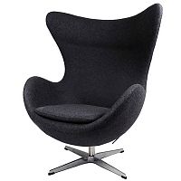 кресло egg chair черное в Подольске