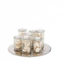 набор подсвечников стеклянный на подносе на 7 свечей parker small от eichholtz, 39 см в Подольске