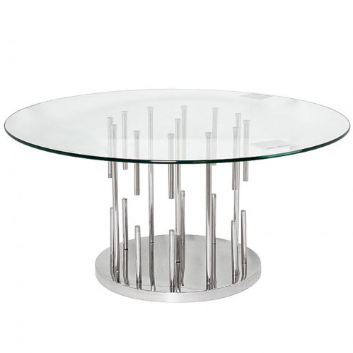 стол журнальный grozdi прозрачный, хром в Подольске